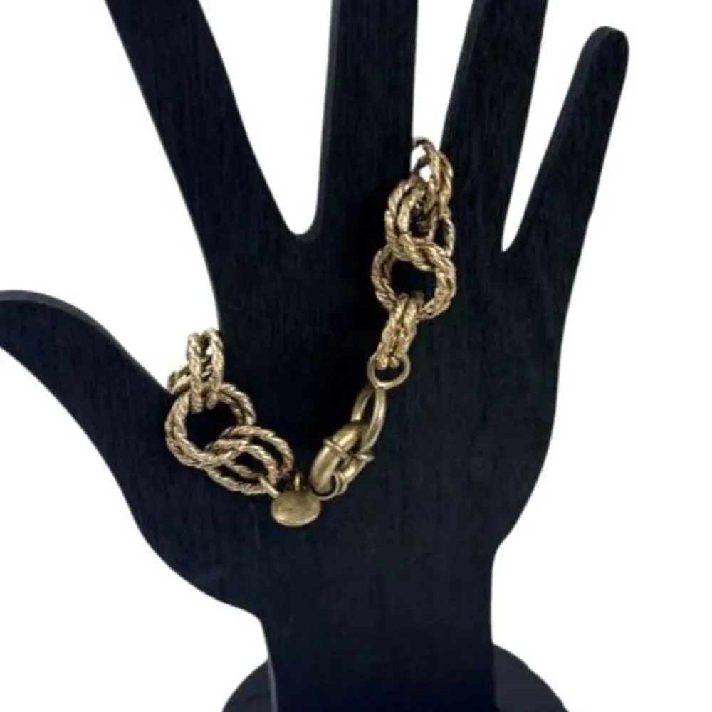 J.Crew Archive Chunky Multi-Link Twine Rope Chain Bracelet Bronze Antiqued